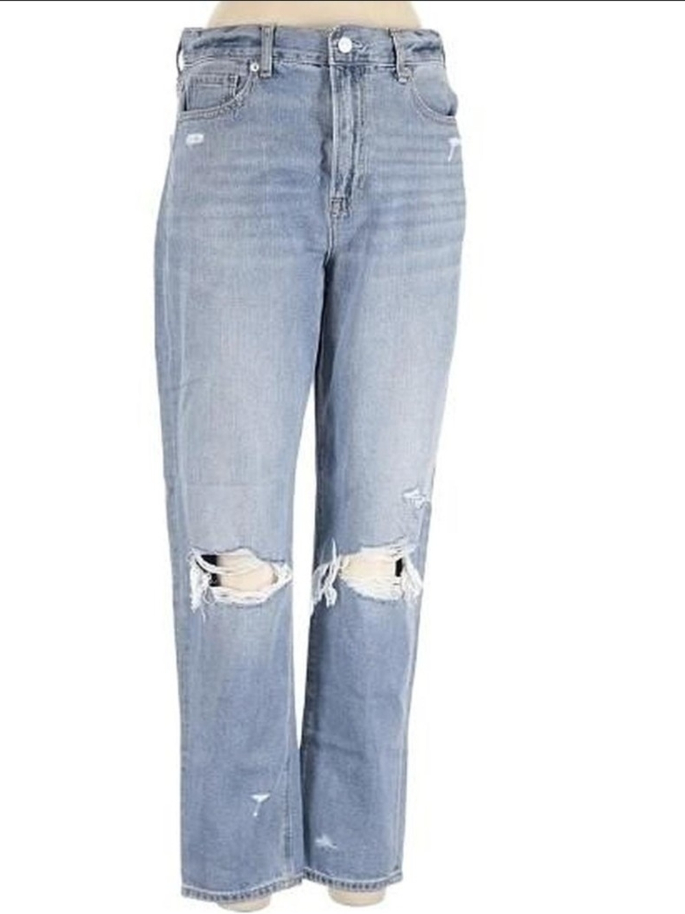 American Eagal Light Wash Distressed High-Rise Women’s Boyfriend Jeans
